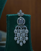 Elegant Silver Crystal Necklace Set with Maang Tikka