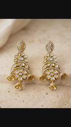 Elegant Kundan Jhumka Earrings Gold Party Wear