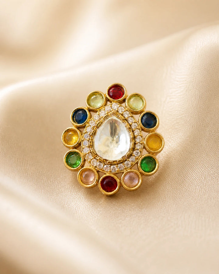 Multicolor Kundan Stud Earrings Elegant Party Wear