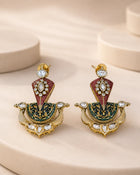Kundan Meenakari Drop Earrings Multicolor Party Wear