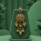 Traditional Temple Style Gold Necklace Set with Earrings