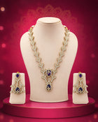 Contemporary Gold-Plated Branch Pattern Necklace with Deep Violet Accents