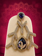 Contemporary Gold-Plated Branch Pattern Necklace with Deep Violet Accents