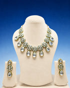 Premium Kundan Drop Necklace Set with Earrings