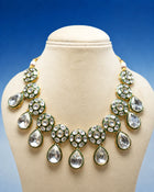Premium Kundan Drop Necklace Set with Earrings