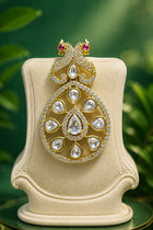 Premium White Stone Peacock Design Necklace Set with Earrings