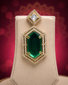 Premium Emerald Green Choker Necklace Set with Earrings