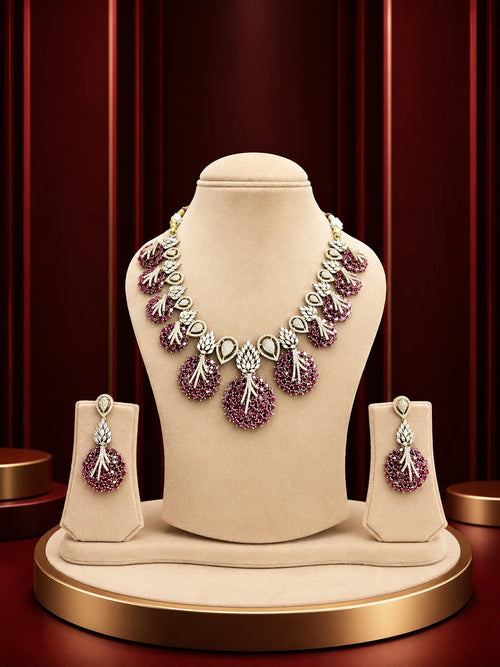 Premium Stone Necklace Set Bridal Wear - alternate view
